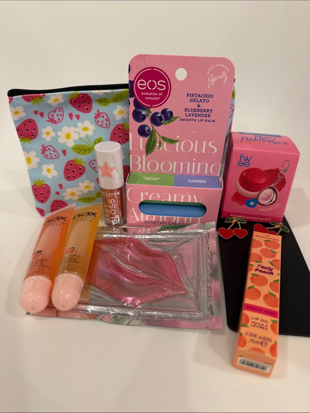 Fruity Lip Bundle! 🍓🍒🍑eos, Revolution, 10 individual items! Great Gift!